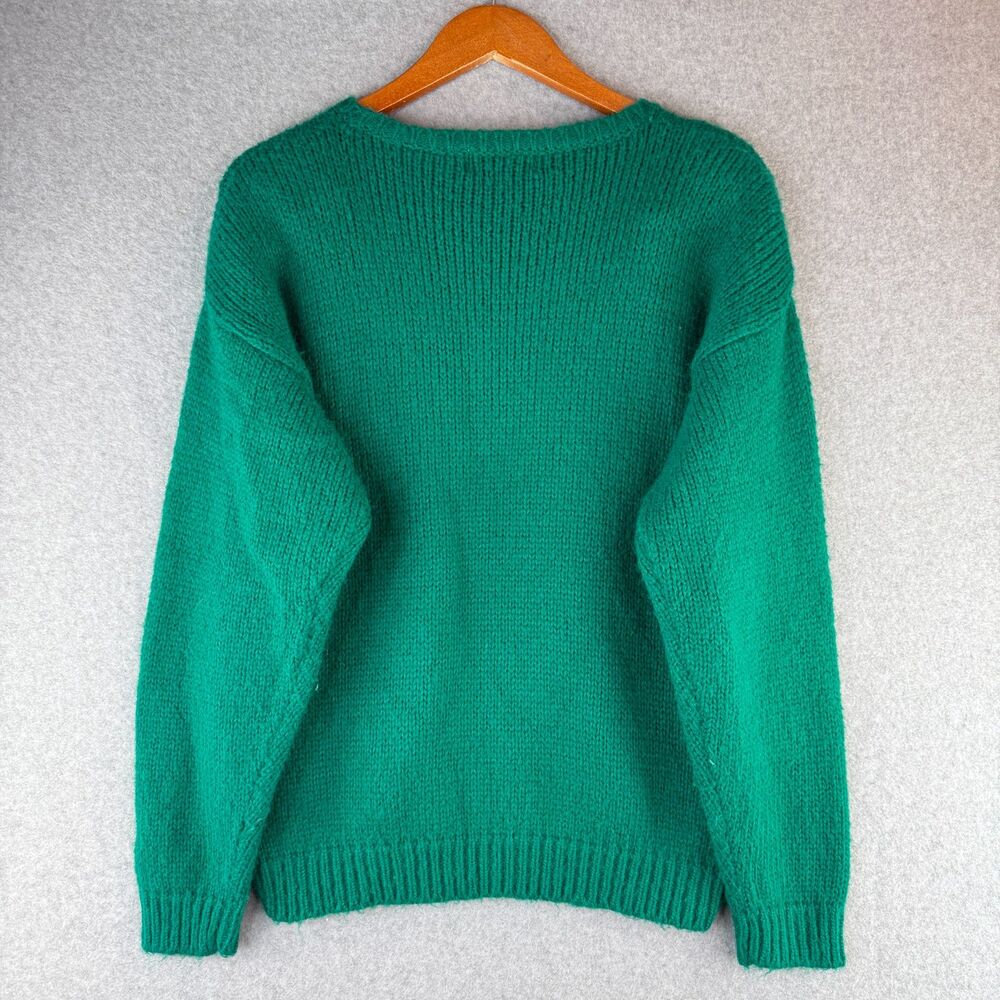 Karen Scott Mint Green Floral Grandma Cottage Long Sleeve Crewneck Sweater M - Picture 4 of 5